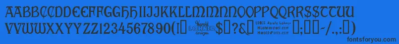 Cabalett Font – Black Fonts on Blue Background