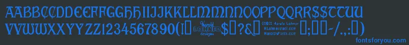 Cabalett Font – Blue Fonts on Black Background