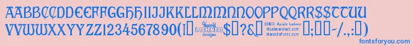 Cabalett Font – Blue Fonts on Pink Background