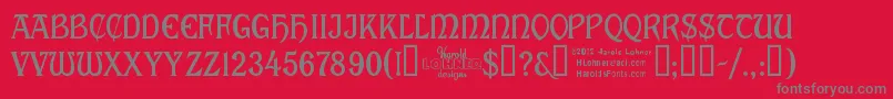 Cabalett Font – Gray Fonts on Red Background