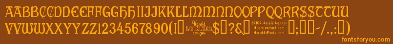 Cabalett Font – Orange Fonts on Brown Background