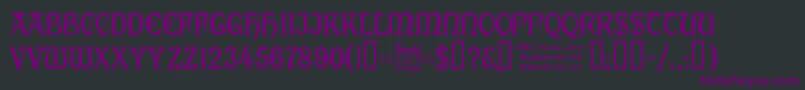 Czcionka Cabalett – fioletowe czcionki na czarnym tle