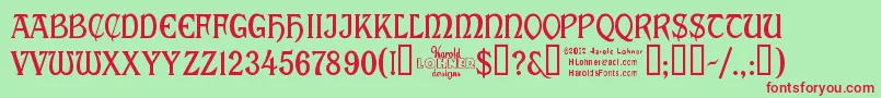 Cabalett Font – Red Fonts on Green Background