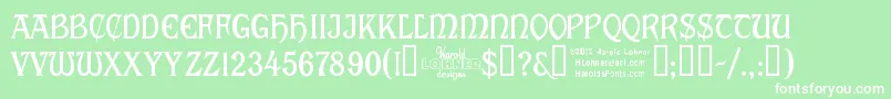 Cabalett Font – White Fonts on Green Background