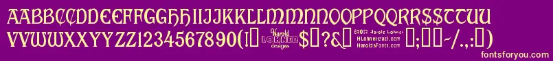 Cabalett Font – Yellow Fonts on Purple Background