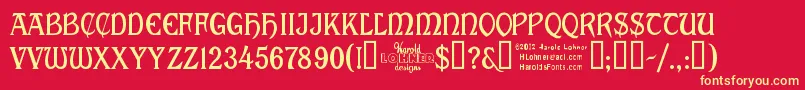 Cabalett Font – Yellow Fonts on Red Background