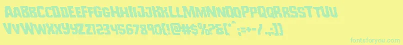 Monsterhunterleft Font – Green Fonts on Yellow Background