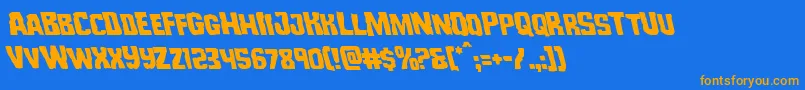 Monsterhunterleft Font – Orange Fonts on Blue Background