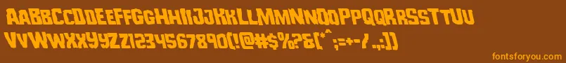 Monsterhunterleft Font – Orange Fonts on Brown Background