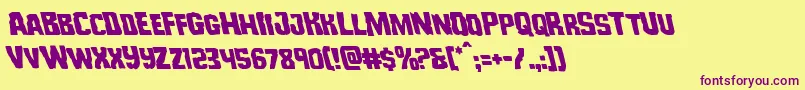 Monsterhunterleft Font – Purple Fonts on Yellow Background