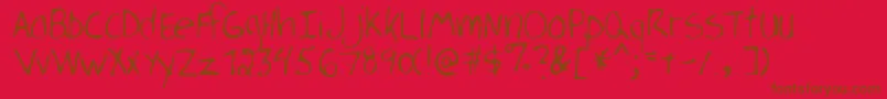 PierreRegular Font – Brown Fonts on Red Background