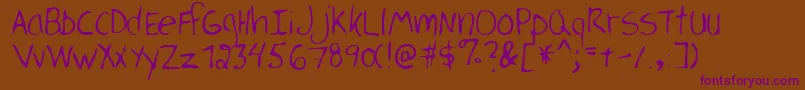 PierreRegular-Schriftart – Violette Schriften auf braunem Hintergrund