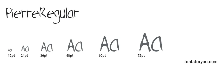 PierreRegular Font Sizes