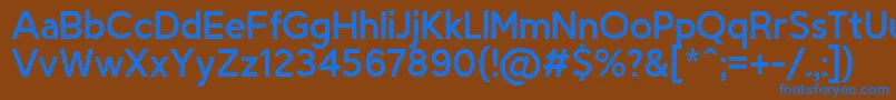 フォントTriompheRegular – 茶色の背景に青い文字
