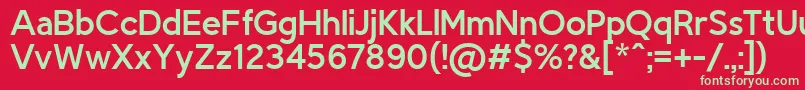 Czcionka TriompheRegular – zielone czcionki na czerwonym tle