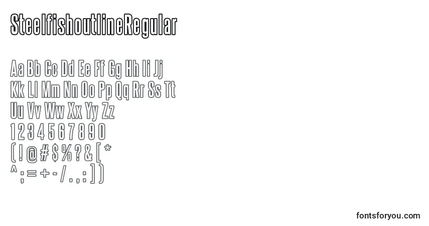 Schriftart SteelfishoutlineRegular – Alphabet, Zahlen, spezielle Symbole