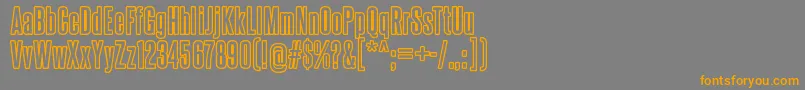 フォントSteelfishoutlineRegular – オレンジの文字は灰色の背景にあります。