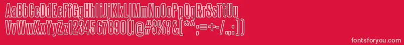 SteelfishoutlineRegular Font – Pink Fonts on Red Background