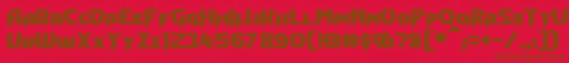 フォントConvoyBold – 赤い背景に茶色の文字