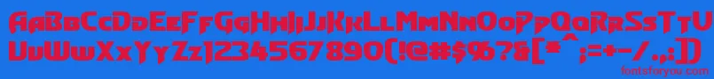 フォントConvoyBold – 赤い文字の青い背景