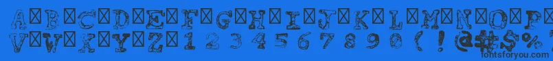 TipocarimbadoLight Font – Black Fonts on Blue Background