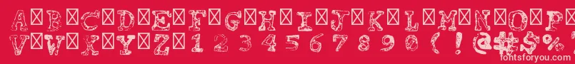 TipocarimbadoLight Font – Pink Fonts on Red Background