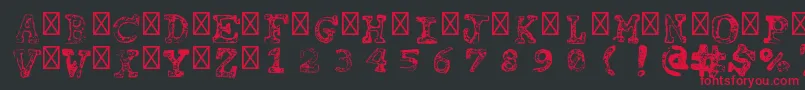 TipocarimbadoLight Font – Red Fonts on Black Background