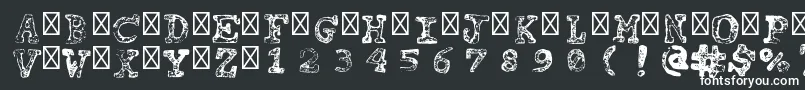 TipocarimbadoLight-fontti – valkoiset fontit mustalla taustalla