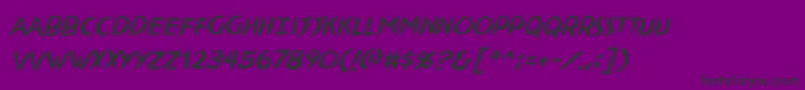 NinjutsuBbItalic-Schriftart – Schwarze Schriften auf violettem Hintergrund