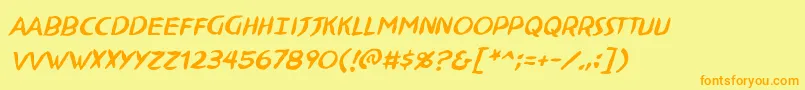 More about NinjutsuBbItalic Font NinjutsuBbItalic Font – Orange Fonts on Yellow Background