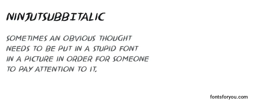 Czcionka NinjutsuBbItalic