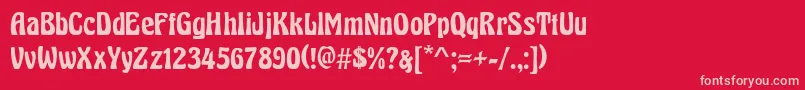 Herkules Font – Pink Fonts on Red Background