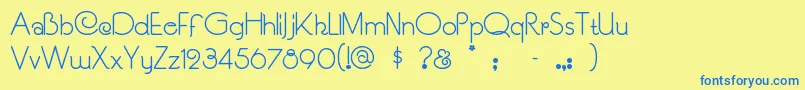 Soucisan Font – Blue Fonts on Yellow Background