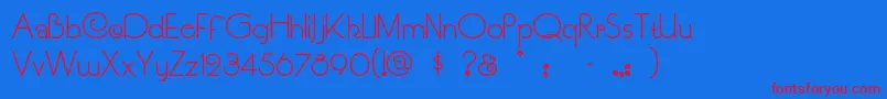 Soucisan Font – Red Fonts on Blue Background