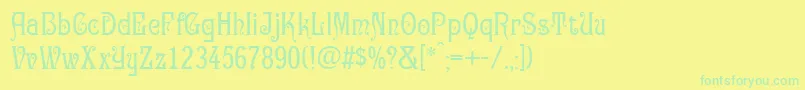 GertrudaVictorianaNormal Font – Green Fonts on Yellow Background