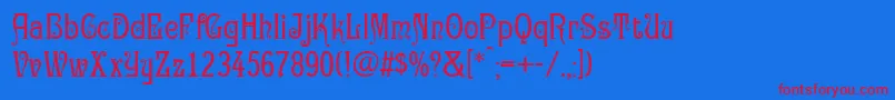 Police GertrudaVictorianaNormal – polices rouges sur fond bleu
