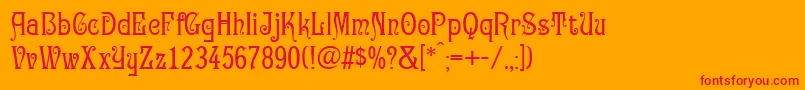 GertrudaVictorianaNormal Font – Red Fonts on Orange Background