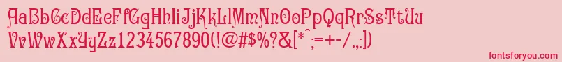 GertrudaVictorianaNormal-Schriftart – Rote Schriften auf rosa Hintergrund