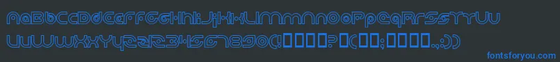 PlanetaryOrbiterOutlineBold Font – Blue Fonts on Black Background