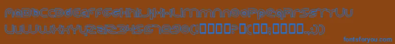 PlanetaryOrbiterOutlineBold Font – Blue Fonts on Brown Background