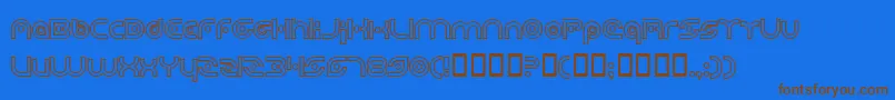 PlanetaryOrbiterOutlineBold Font – Brown Fonts on Blue Background