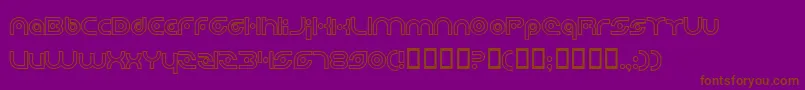 PlanetaryOrbiterOutlineBold Font – Brown Fonts on Purple Background