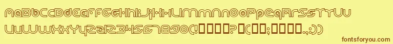 PlanetaryOrbiterOutlineBold Font – Brown Fonts on Yellow Background