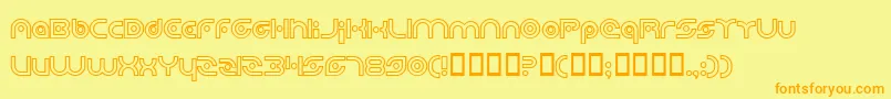 PlanetaryOrbiterOutlineBold Font – Orange Fonts on Yellow Background