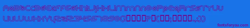 PlanetaryOrbiterOutlineBold Font – Purple Fonts on Blue Background