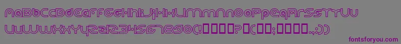 Fonte PlanetaryOrbiterOutlineBold – fontes roxas em um fundo cinza