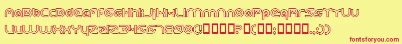 PlanetaryOrbiterOutlineBold Font – Red Fonts on Yellow Background