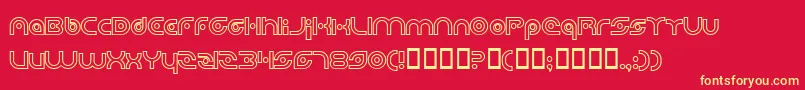 PlanetaryOrbiterOutlineBold Font – Yellow Fonts on Red Background