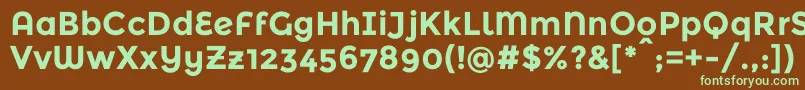 フォントMontserratalternatesBold – 緑色の文字が茶色の背景にあります。