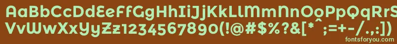 Czcionka MontserratalternatesBold – zielone czcionki na brązowym tle